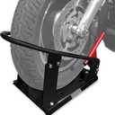 HOXWELL Heavy Duty Steel Motorcycle Wheel Chock,1800 lbs Capacity Wheel Cradle Holder,Motorcycle Front Wheel Stand with 3 Adjustable Height Holes,Easy to Carry and Move Suit for Dirt Bike,Motorcycles