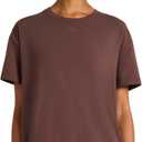 Reebok Women's Embroidery Hit All Short Sleeve Crewneck T-Shirt, Oversized Fit, Lightweight Stretch Cotton Fabric M