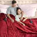Bearhug Electric Blanket Queen Size 84" × 90", Dual Controller Heated Blanket, Red - Velvet & Velvet, 10-Heating Level & 0.5-12H Auto Off, Over-Heat Protect, ETL, Machine Washable