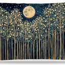 Rustic William Morris Night Moon Forest Green Decor Pillow Covers 12x20,Vintage Botanical Nature Landscape Decorative Throw Pillow Covers for Home Bedroom Living Room