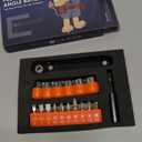 Right Angle Screwdriver Mens Gifts - 90 Degree Offset Ratcheting Screwdriver Pocket Mini Low Profile Ratchet Wrench Bit Socket Set for Tight Space Cool Gadgets EDC Gear Tool Stocking Stuffers for Men