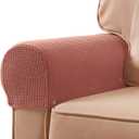 SUBRTEX Stretch Armrest Covers Spandex Arm Covers for Chairs Couch Sofa Armchair Slipcovers for Recliner Sofa with Twist Pins 2pcs (Brick)
