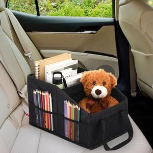 Honeydak Passenger Seat Organizer Car Foldable Storage for Console Front/back Seat with Multi-pockets Car Caddy Organizer SUV Truck for Kids Adults Accessories(Black)