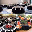 8 Pack Round Tablecloth 120 Inch Cloth Black Tablecloth for Round Tables, Washable Polyester Table Cloth Stain and Wrinkle Resistant Decorative Table Cover for Wedding Party Dining Banquet
