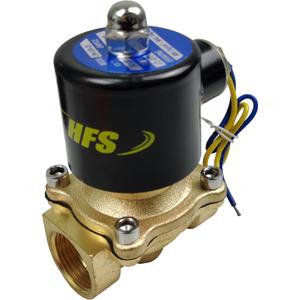 HFS(R) Electric Solenoid Valve Copper Normally Closed for Water Air Gas (12V DC 3/4IN NPT)
