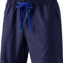Separatec Mens Workout Shorts - 7 Inch Lightweight Breathable Quick Dry Gym Running Shorts for Men with Zipper Pockets (Blue, XL)
