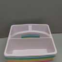 6 Pack Plastic Classroom Organizer Caddy with Handle, Pastel