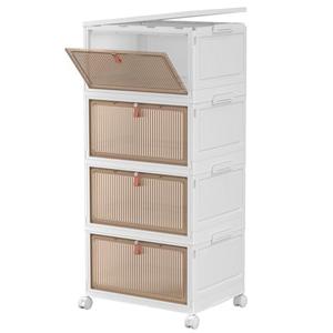 YFXCVSL 4-Tier 28QT Stackable Storage Bins with Wheels, Modern Home Storage Boxes for Toys, Arts & Crafts, Cosmetics & Make-Up, Photos