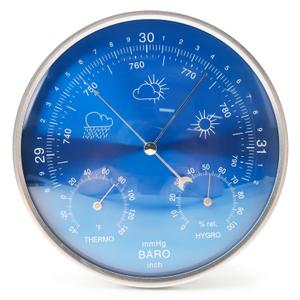 3-in-1 All-Season Wall Hanging Thermometer, Barometer, Hygrometer | Accurate Weather Station for Home and Office | Fahrenheit Edition in/Outdoor, Fahrenheit Edition(Blue)