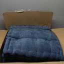 Geelin 48x18 Inch Bench Cushions for Indoor Furniture Window Chenille Velvet Navy Blue Button Tufted Thicken Seat Pad Mat with Memory Foam Sofa Chair Daybed Floor Pillow for Living Room Porch Swing