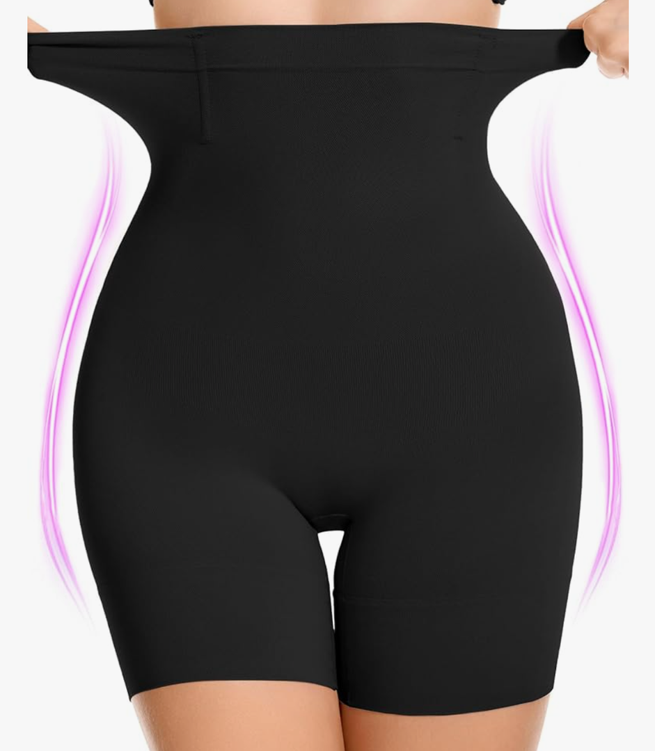 SIMIYA Shapewear Tummy Control Shorts for Women, 5-IN-1 Body Shaper High Waisted Girdle Boyshort Slip Short for Under Dresses, L