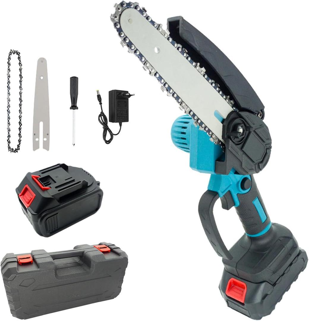 Handheld Chain Saw Portable Electric Chainsaw Cordless with 2600mAh Battery Small Battery Powered Chainsaw for Tree Branch Wood Cutting Garden