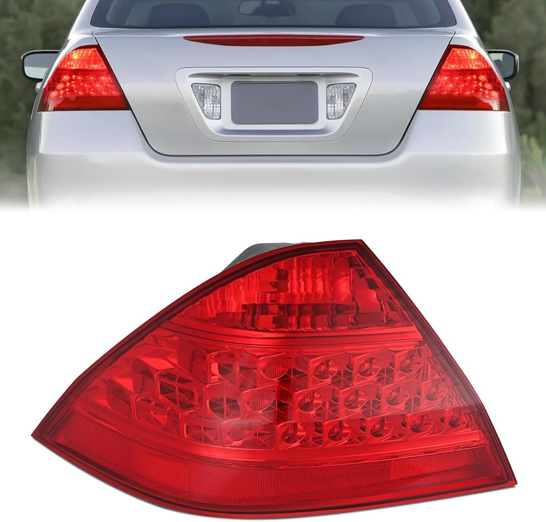 Nilight Taillight Assembly Compatible with 2006 2007 Honda Accord 4 Door Sedan Excluding Hybrid Rear Lamp Replacement OE Style Driver Side