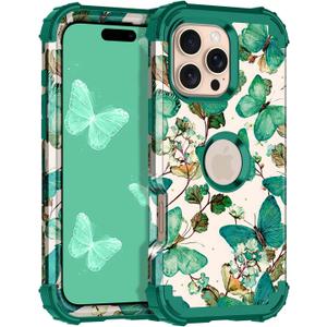 Casetego for iPhone 16 Pro Max Case,Three Layer Heavy Duty Sturdy Shockproof Protection Full Rugged Hard PC+Soft TPU Bumper Protective Girls Case for Apple iPhone 16 Pro Max 6.9 inch,Sap Green
