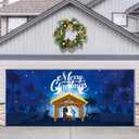 Christmas Nativity Garage Door Banner 7x16ft Large Scene Christmas Garage Door Cover Holy Religion Holiday Garage Door Backdrop Decorations Mural for Xmas Decor