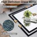 Large Mirror Wall Decor, 46.5"x23" Mirror with Black and Gold Metal Frame for Bedroom, Living Room, Bathroom, Horizontal/Vertical