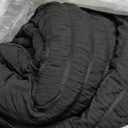 Love's cabin Seersucker Black Queen Comforter Set, 7-Piece All Season Lightweight Bed in a Bag Bedding Set with Comforter, Flat Sheet, Fitted Sheet, Pillowcases and Shams | Soft, Breathable, Lightweight (Queen (88"X88"))