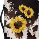 FOR U DESIGNS Large Bible Cover Size L PU Leather Bible Case for Girls Cow & Sunflower Print Bible Covers for Women Bible Carrier Portable Bible Holder