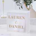 UNIQOOO Frosted Acrylic Wedding Card Box with Slot, Thick DIY Large 10x10x5.5 inch w/No Print, Wedding Receptions Wishing Well Money Box, Birthday, Memory Box, Suggestion Boxes, Acrylic Ballot Box