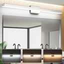 SineRise LED Modern Bathroom Vanity Light Bar (40-Inch, 3000K/4000K/6000K), Chrome Dimmable Modern Acrylic Bathroom Wall Lighting Fixtures Over Mirror