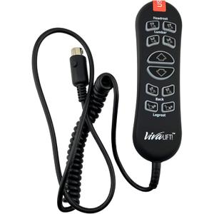 AlveyTech 10-Button 5-Pin Replacement Remote Hand Control for Pride VivaLift Lift Chair (Standard & Early Version Viva Lift 2) - (CTL1707190) for Standard & Early Version VivaLift 2 Models