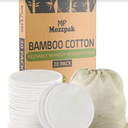 MP MOZZPAK (20 Pack) Reusable Makeup Remover Pads | Bamboo Cotton Rounds for Toner with Laundry Bag | Washable, Eco-Friendly Face Cleansing Wipes and Organic Pad for All Skin Types