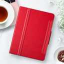 Antbox for iPad Pro 11 Inch Case M5 2025/M4 2024, Built-in Pencil Holder, Fully Supports Pencil Pro/USB-C, Auto Sleep/Wake Function Vegan Leather (Red)