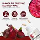 Beet Root MAX Capsules -Organic 1300mg High power BeetRoot Supplements for Blood Flow, Mens Performance, Digestive & Immune System. US made Beet Root Powder Capsules- Non-GMO and Gluten Free-60 Count