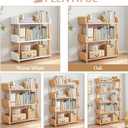 OSCHF 3-Tier Wooden Open Bookcase - Modern Display Bookshelf with Top Edge and Solid Wood Frame for Home and Office, Storage Cabinet, Oak