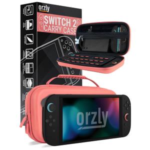 Orzly Case Compatible with Nintendo Switch 2 – Protective Travel Carry Case with Screen Padding, Game Card & microSD Slots, Zipped & Open Pockets for Accessories – 7.9" Gift Boxed