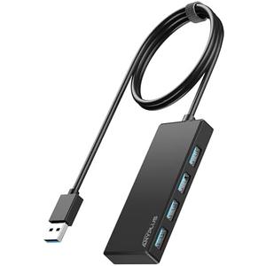 ANYPLUS USB Hub, Multiport USB Splitter Adapter, 2 ft Long Cable USB 3.0 Hub, USB Extender for Laptop, PC, iMac, Surface Pro, MacBook, Mac Pro, Flash Drive, XPS, Mouse, HDD