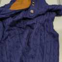 JMIERR Men's Cable Knit Pullover Sweater Casual Long Sleeve Stand Collar Button Knitted Sweaters (Navy Blue)