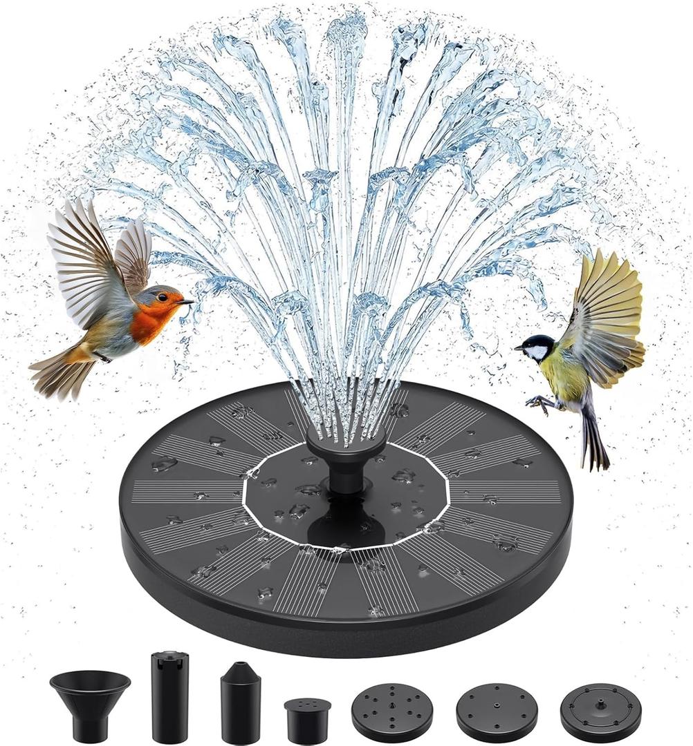 Solar Fountain Water Pump for Bird Bath, Floating Solar Powered Water Fountain Pump for Bird Bath, Garden, Pond, Pool, Outdoor (1.4W)