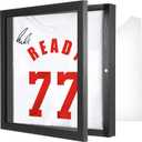1 Pack T Shirt Display Frame, Black Imitation Wood T Shirt Frame with 98% UV Protection Acrylic, 1" Depth of Usable Space Shadow Box, Display Case for Shirts, Jerseys, Memorabilia (13'' X 13'')