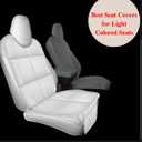 Meolsaek Car Seat Protector for Child Car Seat, Durable 600D Fabric Waterproof Car Seat Cover with Thick Pad Non-Slip Backing No Imprints (Light Gray-1 pc)