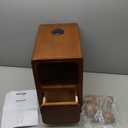 Solid Wood Bedside Table with Charging Function, Ultra-Thin Design, Drawer & Open Storage, for Bedroom, Office, and Living Room(Brown)