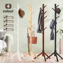 WANGMUXIA Coat Rack, Freestanding Coat Rack with 8 Hooks and 3 Adjustable Size Tree Coat Racks for Bedroom, Hallway, Entrance, Office, for Hats, Coats, Scarves, Handbags
