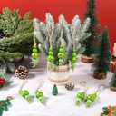 12 Sets Christmas Tree Candy Cane Hanging Ornaments Peppermint Green Decorative Wood Bead Hanging Garland for Xmas Tree Winter NYE Home Decoration