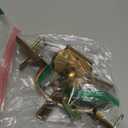 1 Pack Antique Brass Front Door Handle and Deadbolt Set Reversible Lever Entry Handleset with Lock and Key Single Cylinder