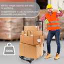 Folding Hand Truck 500lbs, Portable Heavy Duty Dolly Cart, 6 Wheels Collapsible Luggage Cart with 2 Elastic Ropes - Compact Trolley Cart for Easy Moving - Ideal Hand Cart for Travel and More (17, Black)