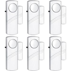 Security Door Window Alarm, 90DB Wireless Sensor Door Window Burglar Alarm, Door Alarms for Kids Safety, Easy Installation Doorbell Alarms for Office House Window Pool (6 Pack)