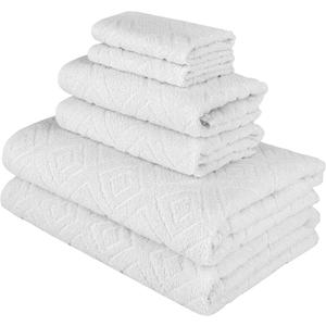 Nine West - Luxury 6 Piece Towel Set, Made with 100% Turkish Cotton, Highly Absorbent & Comfy, Includes 2 Bath Towels, 2 Hand Towels & 2 Washcloths | (White)