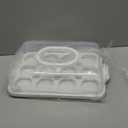 Cupcake Containers with Lid Rectangular Cake Carrier 3-in-1 Multipurpose Cupcake Holder for Muffins Pies Sweets Pastries Fruit or Snacks (White, 13" x 9" x 4")