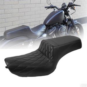 NANSENJPMP Two-up Seat, Driver+Passenger Seat Cushion, Stepped Type, For Harley-Davidson Sportster Iron XL883 XL1200 (2004-up) / Half Diamond/ Suitable for Greater than 3.3GAL