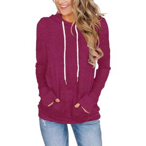 Women's Long Sleeve Hoodies Tops Lightweight Hooded Sweatshirts Pullover Casual Tunic Shirts with Pocket (Medium)