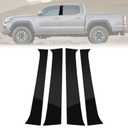 AMSPRAC Door Pillar Covers Fit for Toyota Tacoma 2016-2023,Exterior B Pillar Molding Post Trim Overlay,Pre-Cut Side Pillar Cover Trim Protector,Anti-Scratch,4PCS,Glossy Black