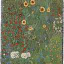 Pure Country Weavers Farm Garden with Sunflowers Blanket by Gustav Klimt - Fine Art Gift Tapestry Throw Woven from Cotton - Made in the USA (72x54)