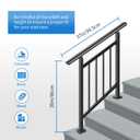 Upgrade 2 in 1 3 Step Stair&Horizontal Handrails, Adjustable 40"x38" Stair Railing Kits, Black Wrought Iron Hand Rails for Outdoor Steps,Concrete Step, Porch Railing, with Installation Kit