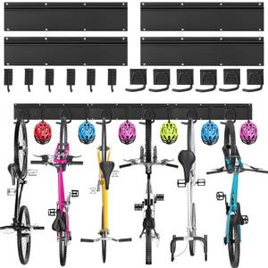 Sinoer Bike wall mount, Bicycle Wall Bracket for 6 Bike+6 Helmets, bike racks for Garage/Home, Vertical Cycling Hanger, Holder for Road Bicycles - 4 Rails