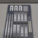 Nicpro 3 Pack Blocky Gear 0.5 mm Metal Mechanical Pencils Set with Case, Lead Drafting Pencil with 8 Tube (480PCS) Lead Refills(HB 2B), 4 Erasers, 18 Eraser Refills for Art Writing, Sketching Drawing